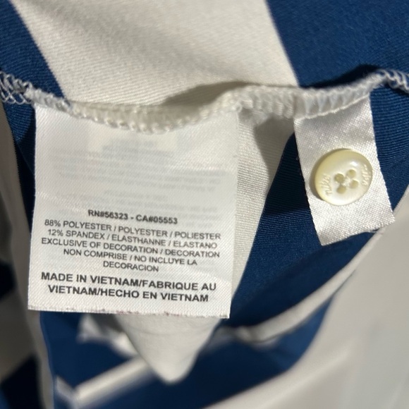 Nike Women's Size Medium Blue White Striped Short Sleeve Dri-Fit Golf Polo - Picture 6 of 12